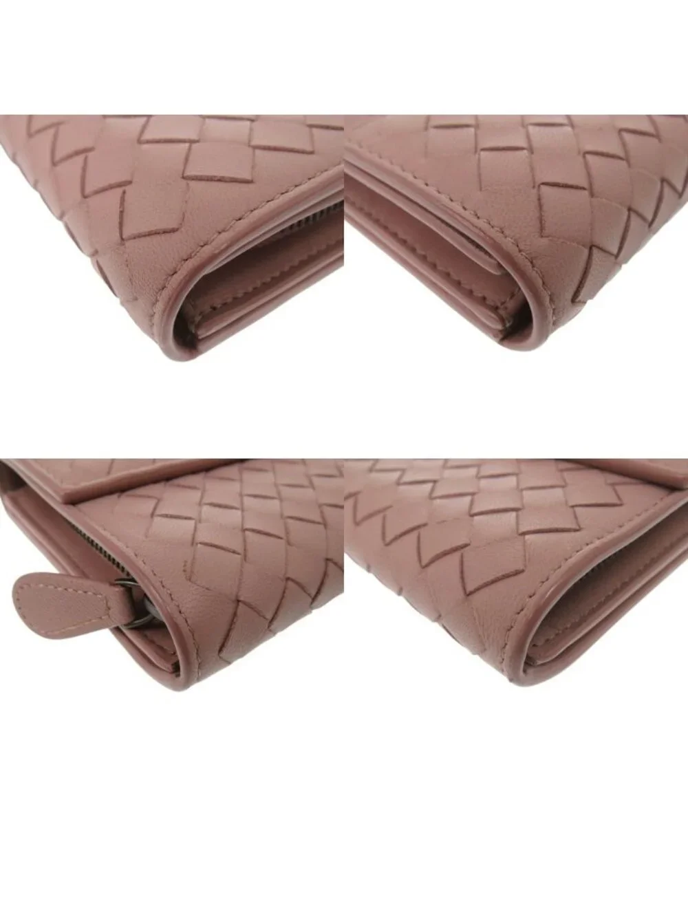 Bottega Veneta Intrecciato Wallet Leather Pink